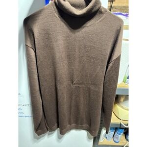 Linea Uomo Brown Turtle Neck Sweater Wool Blend Size 3X Men's